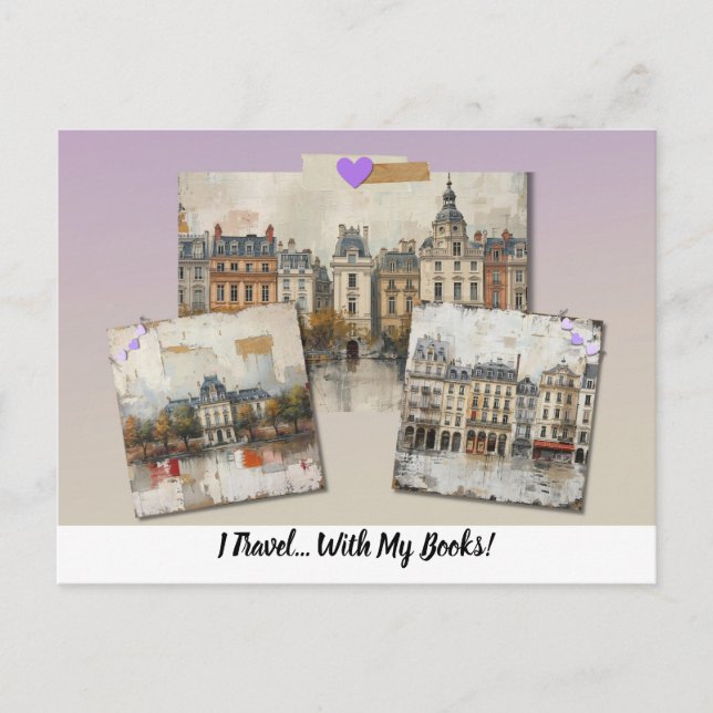 Carte Postale I Travel... With My Books!  (Devant)