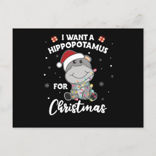 Carte Postale I Want A Hippo For Christmas Sweet Hippos
