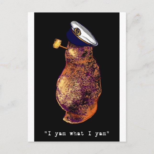 Carte Postale I yam what I yam-black (Devant)