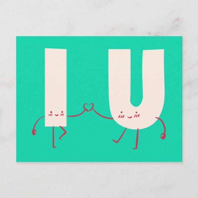 Carte Postale I & You = Amour (Devant)