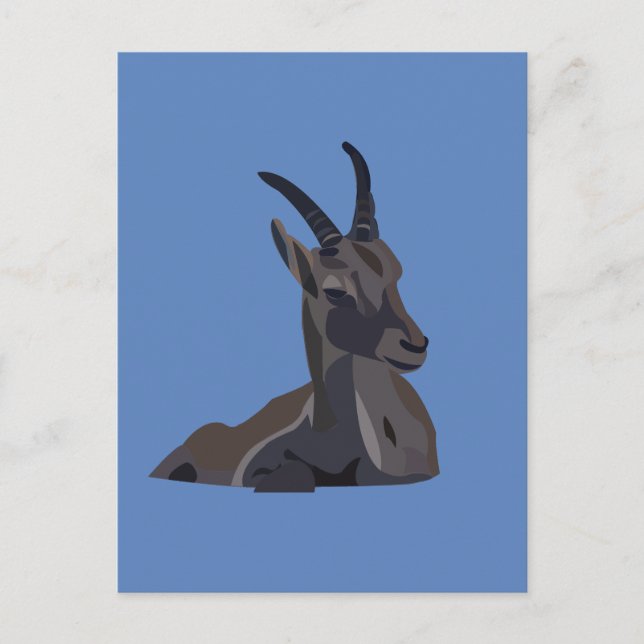 Carte Postale Ibex Chèvre Animal Art Chèvre (Devant)