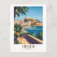 Ibiza Espagne Illustration Art de Voyage Vintage