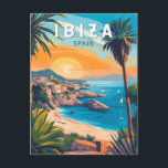 Carte Postale Ibiza Espagne Travel Art Vintage<br><div class="desc">Ibiza design de déplacement vectoriel rétro. Ibiza est l'une des îles Baléares,  un archipel d'Espagne en Méditerranée.</div>