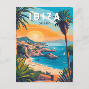 Carte Postale Ibiza Espagne Travel Art Vintage