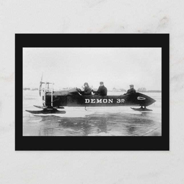 Carte Postale Ice Racing, Duluth, années 1910 (Devant)