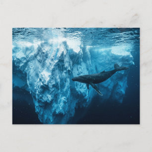 Carte Postale Iceberg sous-marin et une baleine à bosse