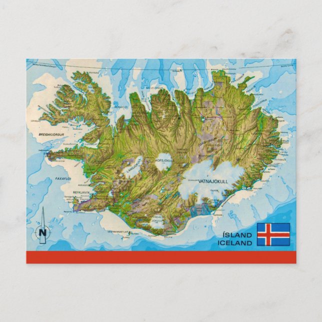 Carte Postale Iceland Map Postcard (Devant)