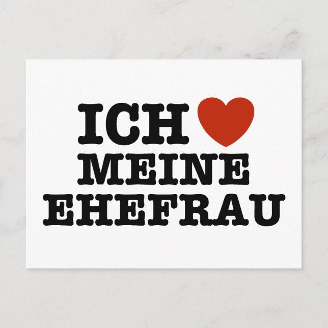 Carte Postale Ich Liebe Meine ehefrau (Devant)