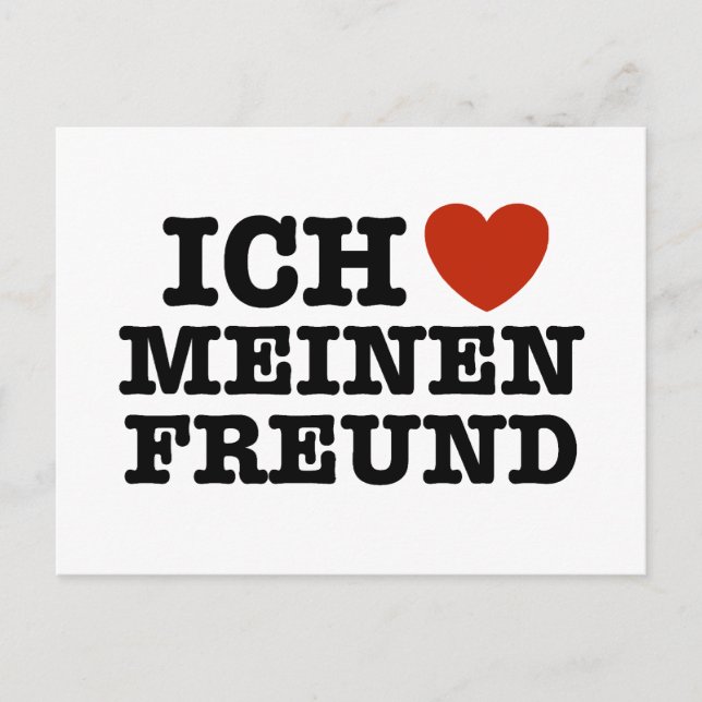 Carte Postale Ich Liebe Meinen Freund (Devant)