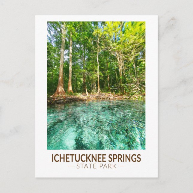 Carte Postale Ichetucknee Springs State Park Floride Watercolor (Devant)