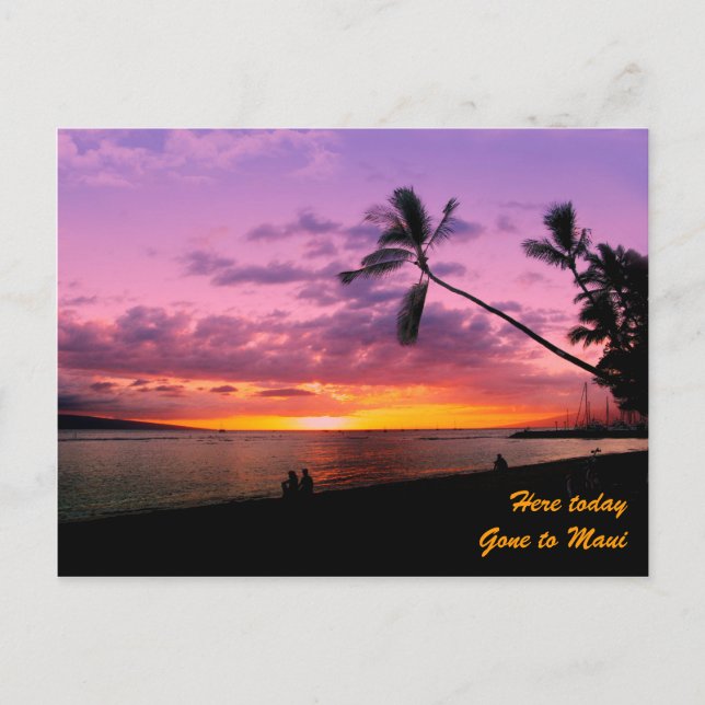 Carte Postale Ici aujourd'hui, est allé à Maui (Devant)