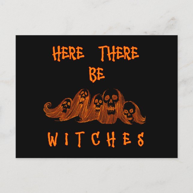 Carte Postale Ici Il Y A Des Sorcières (Devant)