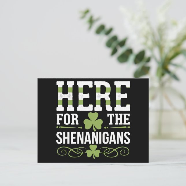 Carte Postale Ici Pour Les Shenanigans Irlande St. Patrick (Debout devant)