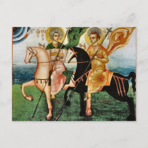 Carte Postale Icône chrétienne orthodoxe de Saint Serge et Bacch