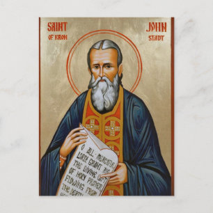 Carte Postale Icône chrétienne orthodoxe de St. John Kronstadt