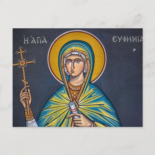 Carte Postale Icône chrétienne orthodoxe de Ste Euphémie (Devant)