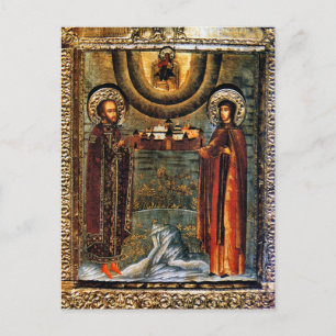 Carte Postale Icône chrétienne orthodoxe de Ste Xenia de Rome