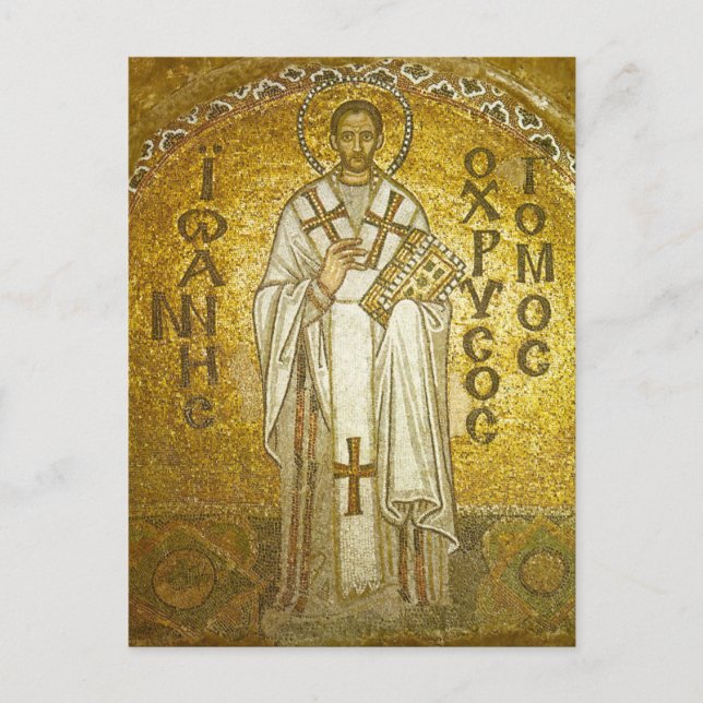 Carte Postale Icône chrétienne orthodoxe St. John Chrysostom (Devant)