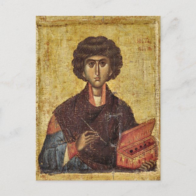 Carte Postale Icône chrétienne orthodoxe St. Panteleimon (Devant)