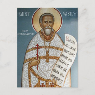 Carte Postale Icône chrétienne orthodoxe St. Vasily Martysz