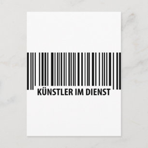 Carte Postale Icône Code barre Künstler im Dienst