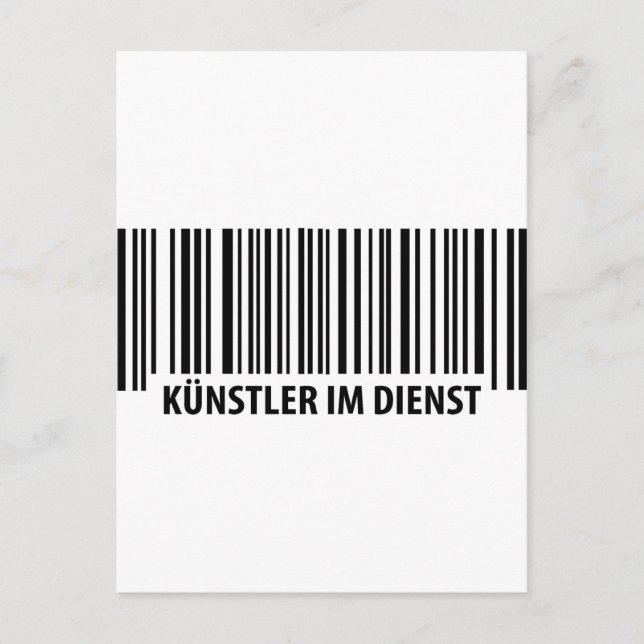 Carte Postale Icône Code barre Künstler im Dienst (Devant)