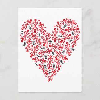 Carte Postale Icône d'art de cœur d'amour