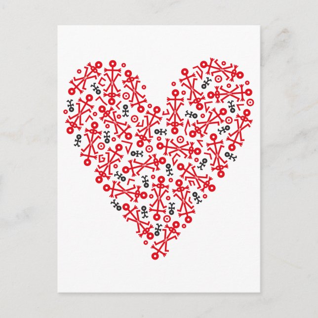 Carte Postale Icône d'art de cœur d'amour (Devant)