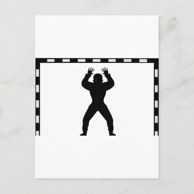 Carte Postale icône de gardien de but de handball (Devant)