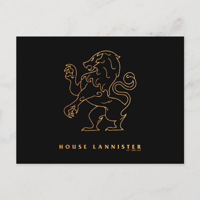 Carte Postale Icône de la maison Lannister (Devant)
