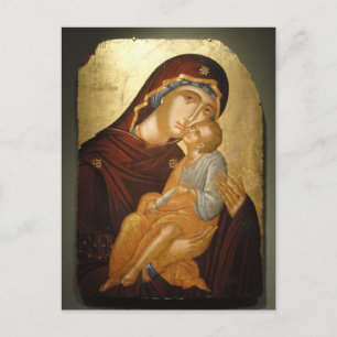 Carte Postale Icône de la Mère de Dieu et de l'Enfant Christ