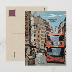 Carte Postale Icône de Londres Bus Rouge Angleterre Personnalisé
