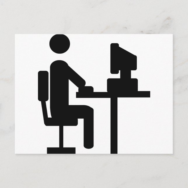 Carte Postale icône de travailleur de bureau (Devant)