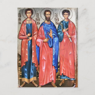 Carte Postale Icône des martyrs Innas, Pinnas et Rimmas
