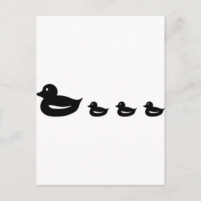 Carte Postale icône famille de canard (Devant)