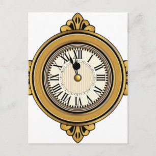 Carte Postale Icône Horloge d'alarme Gold