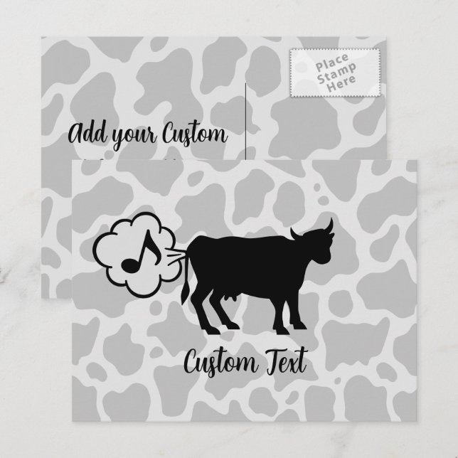 Carte postale icône méthane vache (Devant / Derrière)