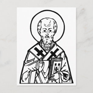Carte Postale Icône orthodoxe byzantine de Saint-Nicolas de Myre