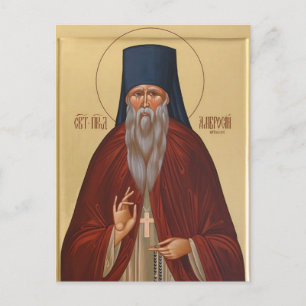 Carte Postale Icône orthodoxe chrétienne de St. Ambroise d'Optin