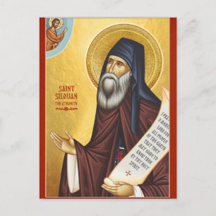 Carte Postale Icône orthodoxe chrétienne de St. Silouane l'Athon