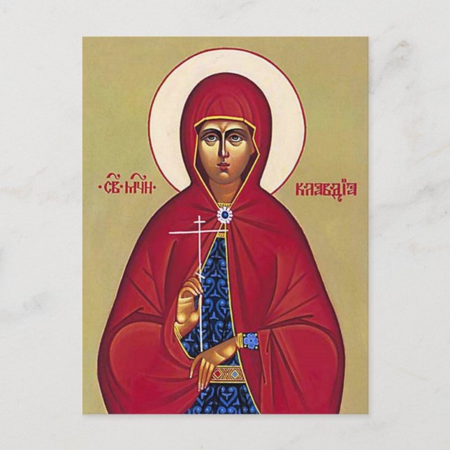Carte Postale Icône orthodoxe St. Claudia Procula (Devant)
