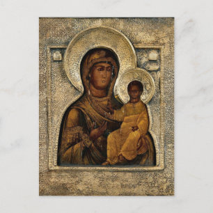 Carte Postale Icône orthodoxe Theotokos et Christ Child