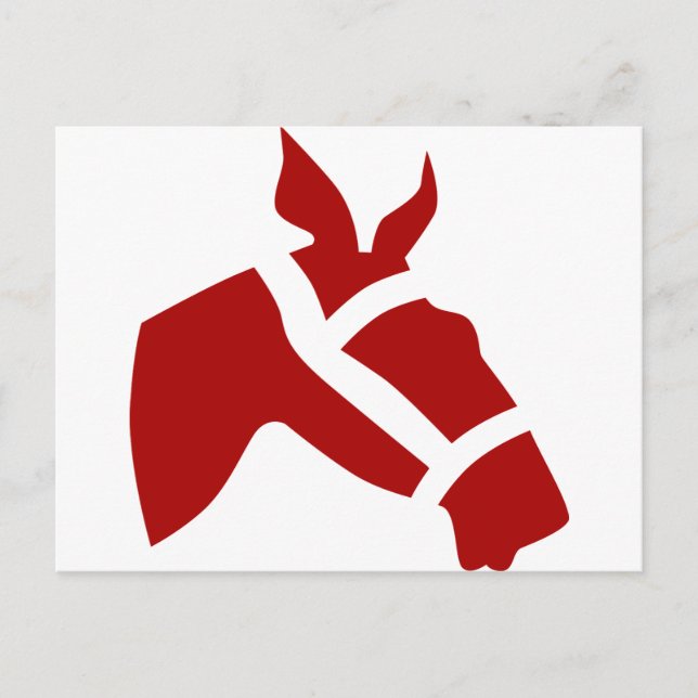 Carte Postale Icône tête de cheval rouge (Devant)