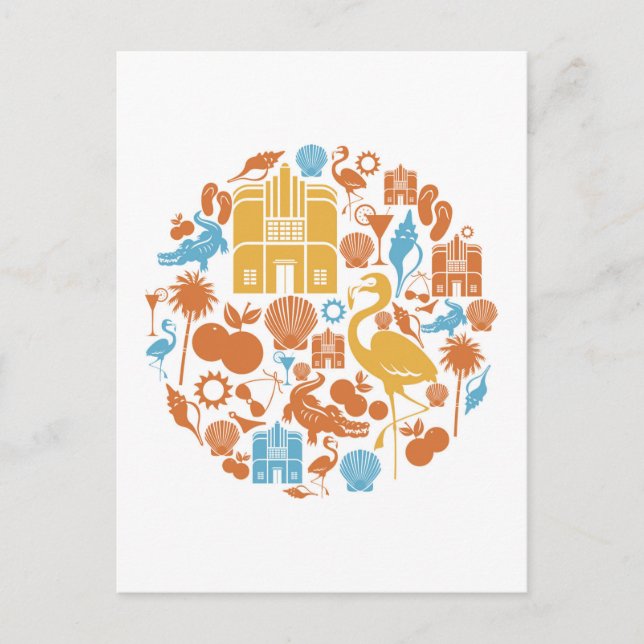 Carte Postale Icônes de Floride (Devant)