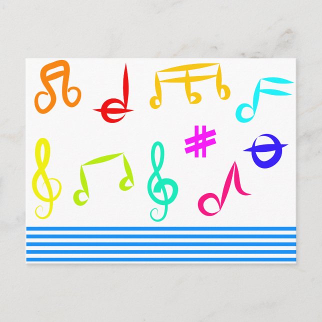 Carte Postale Icônes de musique (Devant)