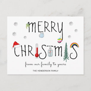 Carte Postale Iconic Covid19 Fêtes de Noël personnalisées