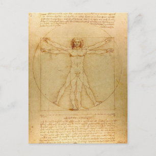 Carte Postale Iconic Leonardo da Vinci Homme vetruvien