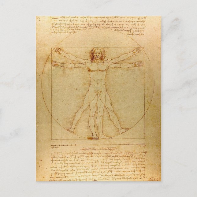 Carte Postale Iconic Leonardo da Vinci Homme vetruvien (Devant)