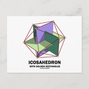 Carte Postale Icosaèdre Avec Rectangles D'Or (Géométrie)