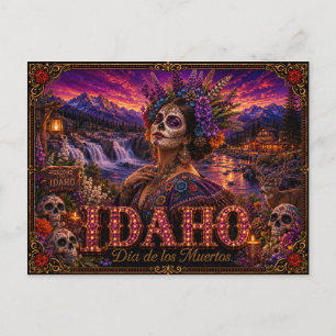 Carte Postale Idaho Día de los Muertos Rétro